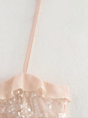 New Women's Clothing European and American Style Fashion Simple and Versatile Casual Sequined Suspender Top