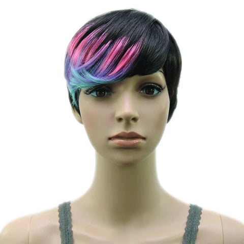 Multicolor Fashion Short Pixie Hair Cut Wig