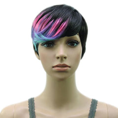 Multicolor Fashion Short Pixie Hair Cut Wig