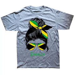 Funny Jamaican Jamaica Girl Flag T Shirts Summer Graphic Cotton Streetwear Short Sleeve Birthday Gifts T-shirt Mens Clothing