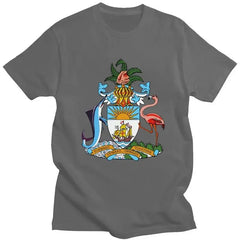 Graphic Tee Short Sleeved T-shirt Slim Fit Clothing Gift Sweatshirt Coat Of Arms Of The Bahamas T Shirt Men Pure Cotton Tshirt