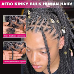 Brazilian Remy Hair Afro kinky Curly Bulk Human Hair For Braiding DreadLock 50g/pc Hair Extentions Natural Locks Crochet Twist