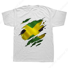 Jamaica Retro Vintage Sport Jamaican Flag T Shirts Graphic Cotton Streetwear Short Sleeve Birthday Gifts T-shirt Mens Clothing