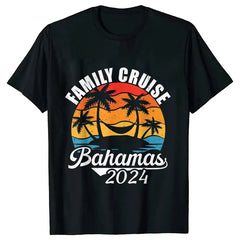 Bahamas Vacation Party Tees Shirt Graphic Y2k Tops Family Cruise 2024 Summer Matching T-Shirt Summer Trip Ship  Unisex Clothing