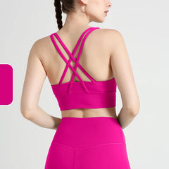 Solid Color Fitness Women Sport Bra Gym Yoga bra Cross Back Yoga Bra Top Sexy Breathable Quick-Drying Workout Sportswear Outfit