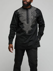 2024 New Dashiki Style Men's Suit African Traditional Clothing Elegant Two-piece Suit for Party