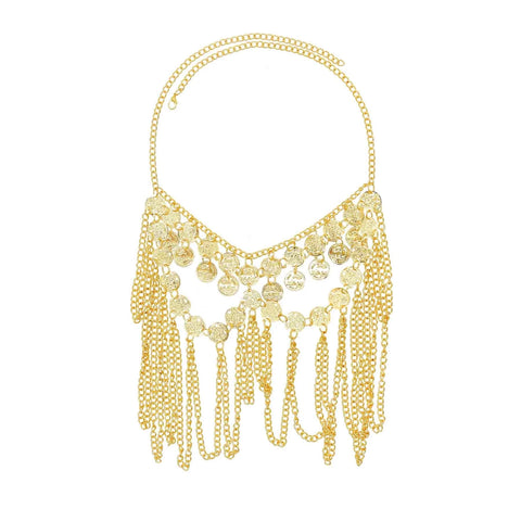 4 Golden Coin Tassel Mask Hair Accessories for Women Afghan Arab Middle East Indian Traditional Ethnic Clothing Headwear Jewelry
