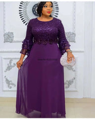 African Party Dresses for Women 2025 Fashion Dashiki Ankara Lace Wedding Gowns Elegant Turkey Muslim Maxi Dress Plus Size New