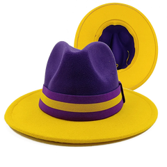 Low price wholesale Fedora hats men's and women's jazz hats red and white new tie dyed Fedora hats autumn classic hats sombrero
