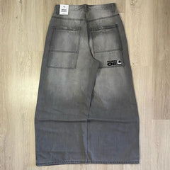Streetwear Fashion Multi-pocket Washed Baggy Jeans Men And Women Y2K Hip-hop Harajuku Gothic High Waist Wide Trouser