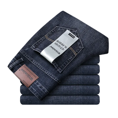 Wthinlee Men's New Business Casual Straight Stretch Jeans Fashion Classic Denim Male Brand
