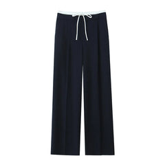 Willshela Fashion Solid Lace Up Side Zipper Straight Pants Vintage Elastic High Waist Chic Trousers