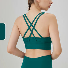 Solid Color Fitness Women Sport Bra Gym Yoga bra Cross Back Yoga Bra Top Sexy Breathable Quick-Drying Workout Sportswear Outfit