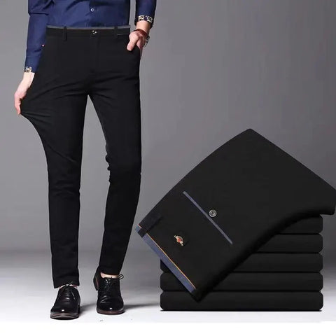 Men's Elastic Straight Pants Business Casual Formal