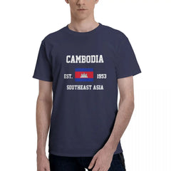 100% Cotton Cambodia Cambodian Flag t shirts Men Casual tshirts Women Clothing T-Shirts Tops Tees S-6XL Gift