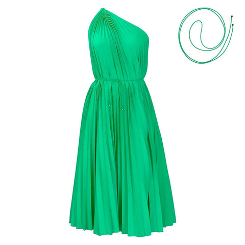 2025 African Pleat Dresses for Women Summer Sexy Africa Sleeveless White Green Yellow Red Party Beach Midi Dress Africa Clothing