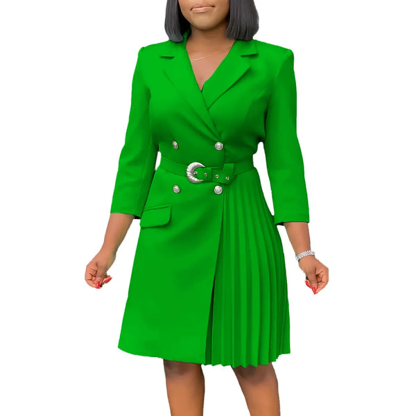 2025 Summer Autumn 3/4 Sleeve Elegant Midi Dress Women's Clothing Casual Party Work Evening Office Lady A-Line Dresses