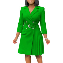 2025 Summer Autumn 3/4 Sleeve Elegant Midi Dress Women's Clothing Casual Party Work Evening Office Lady A-Line Dresses