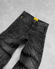 Baggy Jeans Men Y2k Hip Hop Retro Oversized Embroidery Pants Harajuku Gothic Wide Leg Streetwear