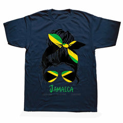 Funny Jamaican Jamaica Girl Flag T Shirts Summer Graphic Cotton Streetwear Short Sleeve Birthday Gifts T-shirt Mens Clothing