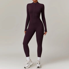 Yoga Long Sleeved One-piece Women's Sportswear Gym Workout Fitness Rompers
