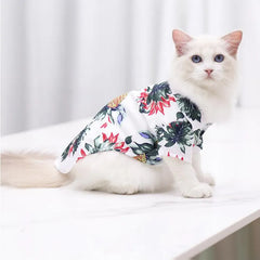 Hawaiian Print Patern Dog Cat Dress Down Shirt