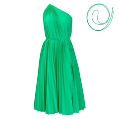 Africa Clothing African Pleat Dresses for Women 2024 Summer Sexy Africa Sleeveless White Green Yellow Red Party Beach Midi Dress