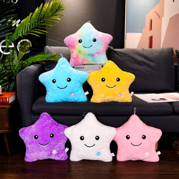 Kids Glow Star Stuff Pillow 34 CM Led Light Up Plush Friend