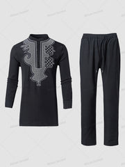 2024 New Dashiki Style Men's Suit African Traditional Clothing Elegant Two-piece Suit for Party