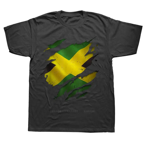 Funny Jamaican Jamaica Girl Flag T Shirts Summer Graphic Cotton Streetwear Short Sleeve Birthday Gifts T-shirt Mens Clothing