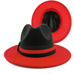 Low price wholesale Fedora hats men's and women's jazz hats red and white new tie dyed Fedora hats autumn classic hats sombrero