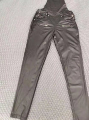 Women's Shoulder Strap Square Neck Pu Leather Buckle Zipper Sexy Tight Fitting Jumpsuit