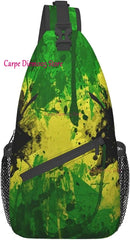 Jamaica Flag Crossbody Backpack Sling Shoulder Bag for Men Women Durable Gym Bag For Cycling Traveling Hiking Daypack