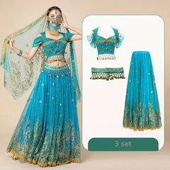 Women's Belly Dance Top Set Indian Halloween Clothing Bollywood Clothing