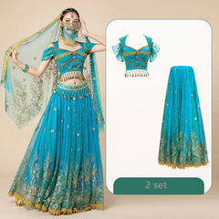 Women's Belly Dance Top Set Indian Halloween Clothing Bollywood Clothing
