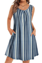 Bohemian Print New Casual Sleeveless Long Women's Round Neck Dress Retro Dress Sweetheart Rustic Country Sleeveless Dress