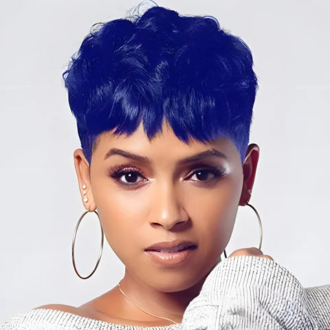 Natural Wavy Synthetic Short Hair Wigs With Bangs for Women