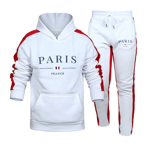 Men's Daily Hooded Sweatshirt Pants Set Autumn Winter Outdoors Street High Quality Popular Printing Clothing