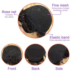 Short Afro Kinky Curly 100% Human Hair Wig For Women Pixie Cut Deep Wave Water Wave Short Wig Full Machine Made