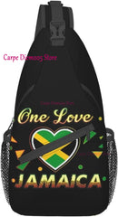 Jamaica Flag Crossbody Backpack Sling Shoulder Bag for Men Women Durable Gym Bag For Cycling Traveling Hiking Daypack