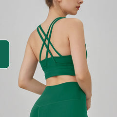 Solid Color Fitness Women Sport Bra Gym Yoga bra Cross Back Yoga Bra Top Sexy Breathable Quick-Drying Workout Sportswear Outfit