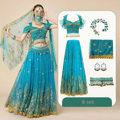 Women's Belly Dance Top Set Indian Halloween Clothing Bollywood Clothing