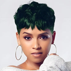 Natural Wavy Synthetic Short Hair Wigs With Bangs for Women