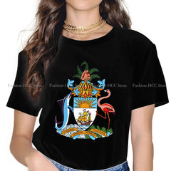 Flamingo Animals Polyester TShirts Bahamas Coat Of Arms Personalize Homme T Shirt New Trend Clothing