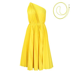 Africa Clothing African Pleat Dresses for Women 2024 Summer Sexy Africa Sleeveless White Green Yellow Red Party Beach Midi Dress