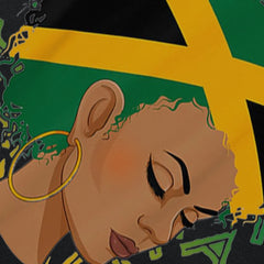 Jamaican Black Girls Jamaica Flag Hair Womens Tee Tops Round Neck Short-Sleeve Fashion Tshirt Clothing Casual Basic T-shirts