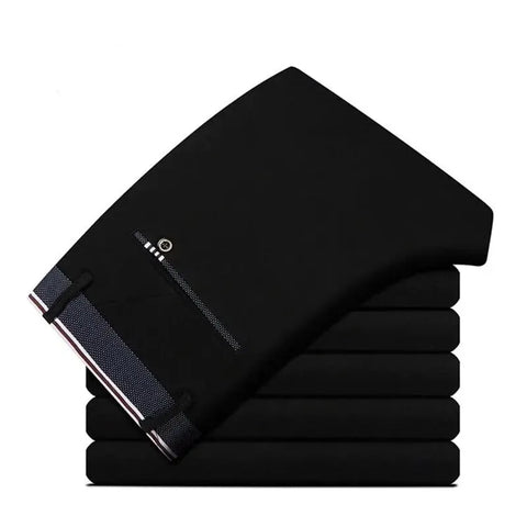 Men's Elastic Straight Pants Business Casual Formal