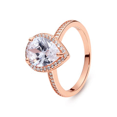 Original 925 Sterling Silver Rings For Women Love Heart Crown Crystals Rose Gold Engagement Wedding Stacking Ring Jewelry Gift