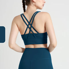 Solid Color Fitness Women Sport Bra Gym Yoga bra Cross Back Yoga Bra Top Sexy Breathable Quick-Drying Workout Sportswear Outfit