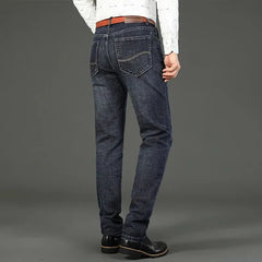 Wthinlee Men's New Business Casual Straight Stretch Jeans Fashion Classic Denim Male Brand